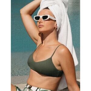 Andie Swim The Molokai Bikini Top in Evergreen XXXL NWT